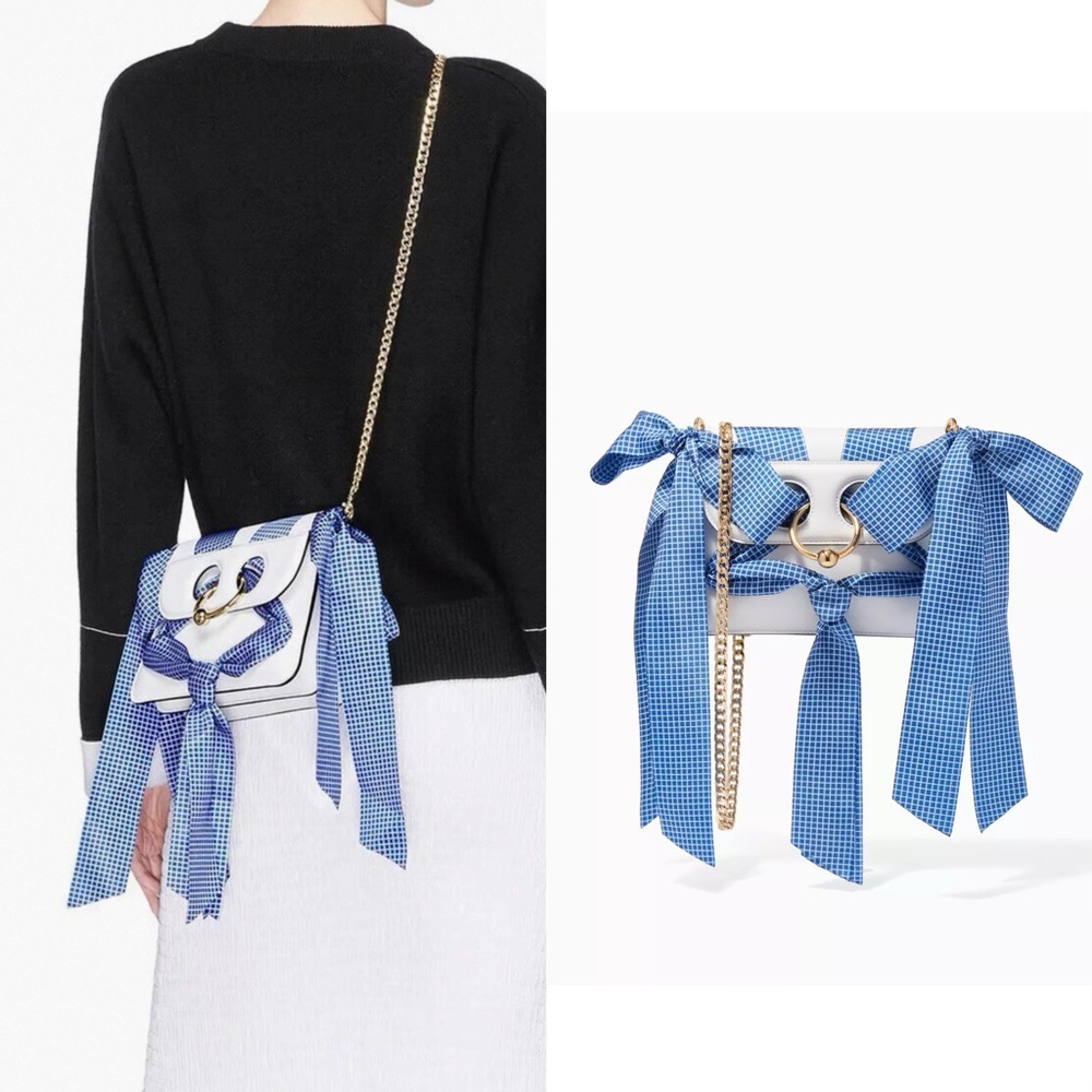 JW Anderson White Mini Pierce Ribbon Embellished Cross-Body Bag